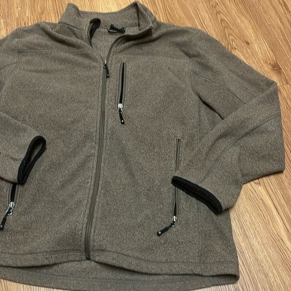 SOLARIS Men's Fleece Jacket Full Zip 3 Pockets Light Brown Large - Picture 3 of 7